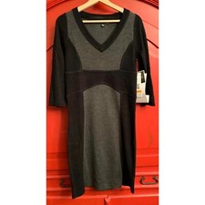 Madison Leigh NWT Gorgous Color Blocked Sweater Dress Black Grey Retail 99.00 S
