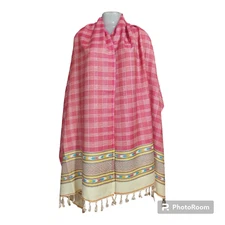 New Check Desgin  Kullu shawls  For Women Ladies Colour_Pink NANKANA SHAWLS