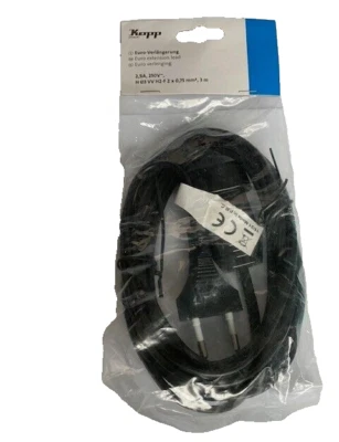 Kopp Verlängerungskabel Euro-Verlängerung, 5m, IP20, 250V (2,5A) 575W, Schwarz - Bild 1 von 3