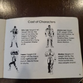 Original Nintendo NES Instruction Manual Only Double Dragon Book