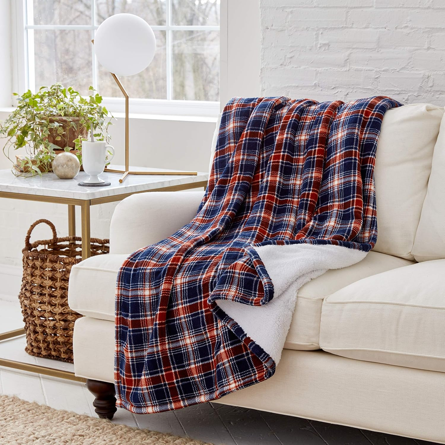 Smart Heated Electric Throw Blanket with Reversible Sherpa and Wi-Fi Control