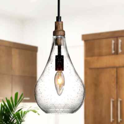 Uolfin Modern Farmhouse Teardrop Kitchen Island Pendant Lighting Maya 1-Light