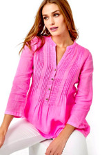 NWT LILLY PULITZER SIZE LARGE SARASOTA TUNIC TOP PINK ISLE WARDROBE STAPLE  