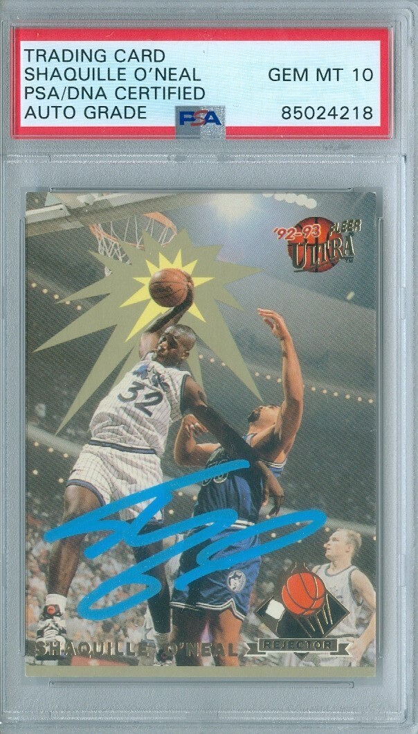 Shaquille O'Neal 1992 Ultra Rejector #4 Rookie Card Autograph PSA DNA Certified Gem Mint 10 Auto