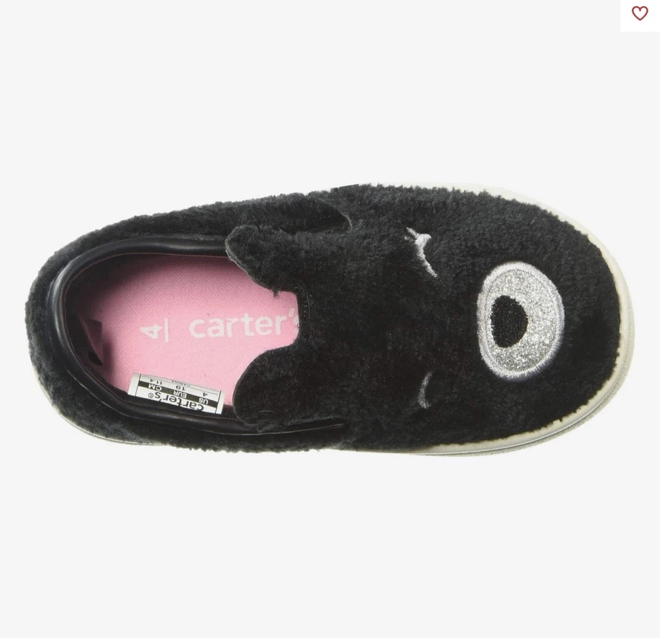 Zapatillas sin cordones Carter’s Carina negras suaves de piel sintética Critter talla 8 9 10 Foto 2 de 2