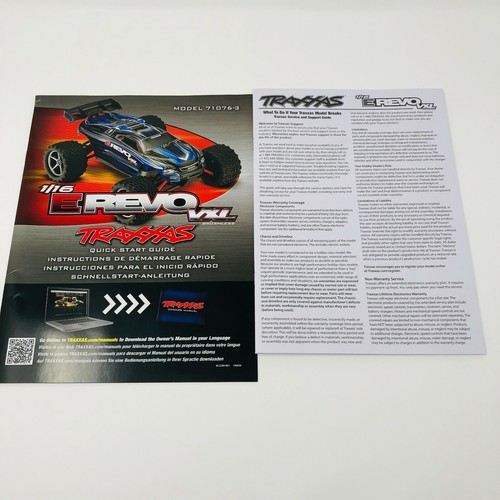 Traxxas E-Revo 1/16 VXL Modell 71076-3 Kurzanleitung Handbuch Packung Neu - Bild 4 von 12