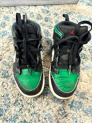 Nike Air Jordan 1 Mid GS Gym Green And Black Banned Bred Size 10C
