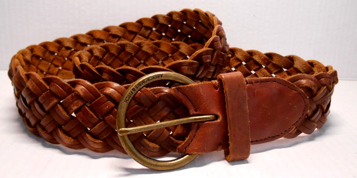ABERCROMBIE & FITCH | BRAIDED BELT, SZ L Abercrombie & Fitch Braided Wide Braided Leather Belt Sz  main image 3