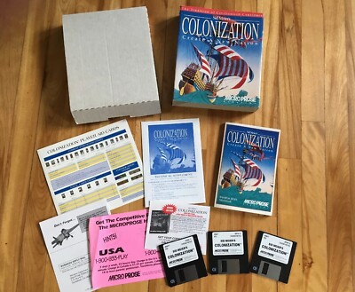 Sid Meier's COLONIZATION Create a New Nation MS-DOS 1994 Micro Prose RARE!