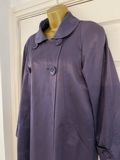 Four Seasons London Ladies Rain Mac Long Coat Purple Lined John Lewis Vgc Medium