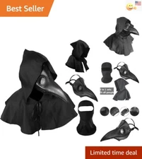 Authentic Plague Doctor Mask - Cosplay Halloween Costume Props - Long Nose Beak