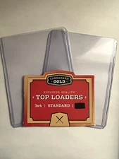 2 Individual Standard Top loaders Clear 3"x4" Cardboard Gold