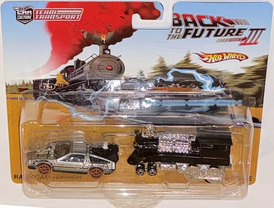 Time Machine w/Train Custom Hot Wheels Team Transport  Set "Back to the Future" - Image 2 of 4