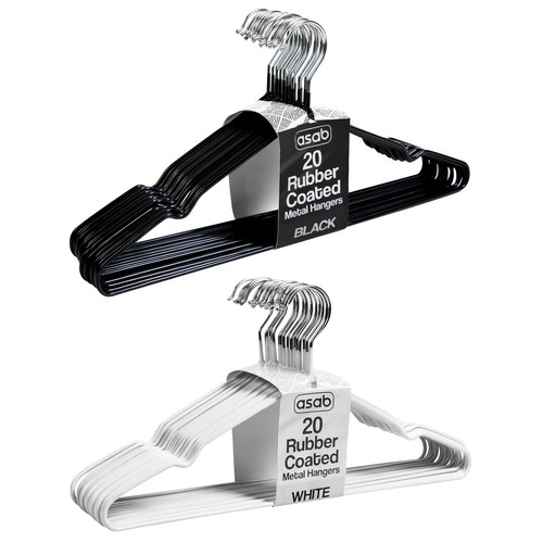 20 Pack Rubber Coated Metal Hangers Space Saving Lightweight Clothes