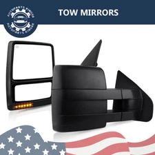 For 2007- 2014 Ford F-150 F150 Power Heated Tow Mirrors Turn Signal Puddle Light