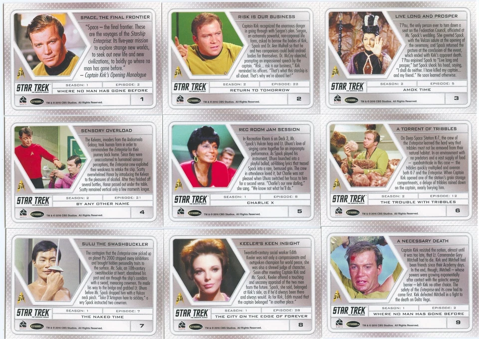Star Trek 50 Aniversario Completo 100 Cartas Lámina de Plata Base Set más 2 Vacías Foto 2 de 4