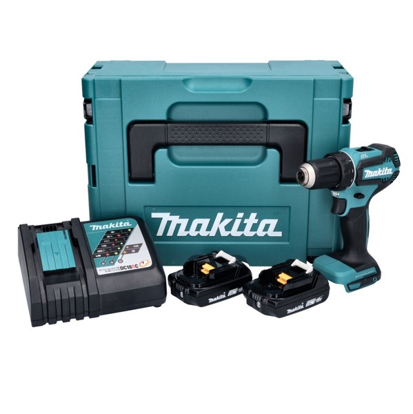 Makita Ddf 485 Raj Akku Bohrschrauber 18 V 50 Nm + 2X Akku 2 Ah + Lader + Makpac-image