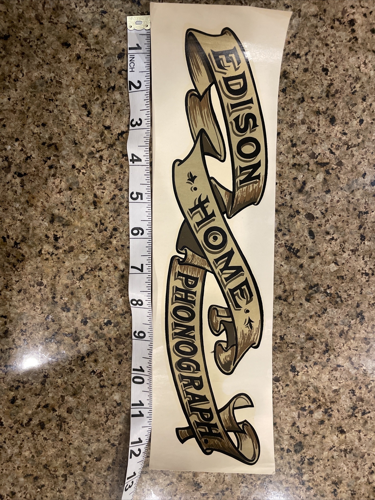 PRE CUT BIG EDISON HOME BANNER WATER SLIDE DECAL FOR PHONOGRAPH