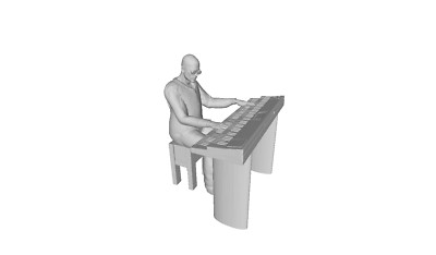 Printle A Homme 1742-Man Sitzender Spiel Tastatur Figur für Dioramen Zug Sets