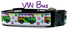 Bus dog collar handmade adjustable buckle collar 1" wide or leash