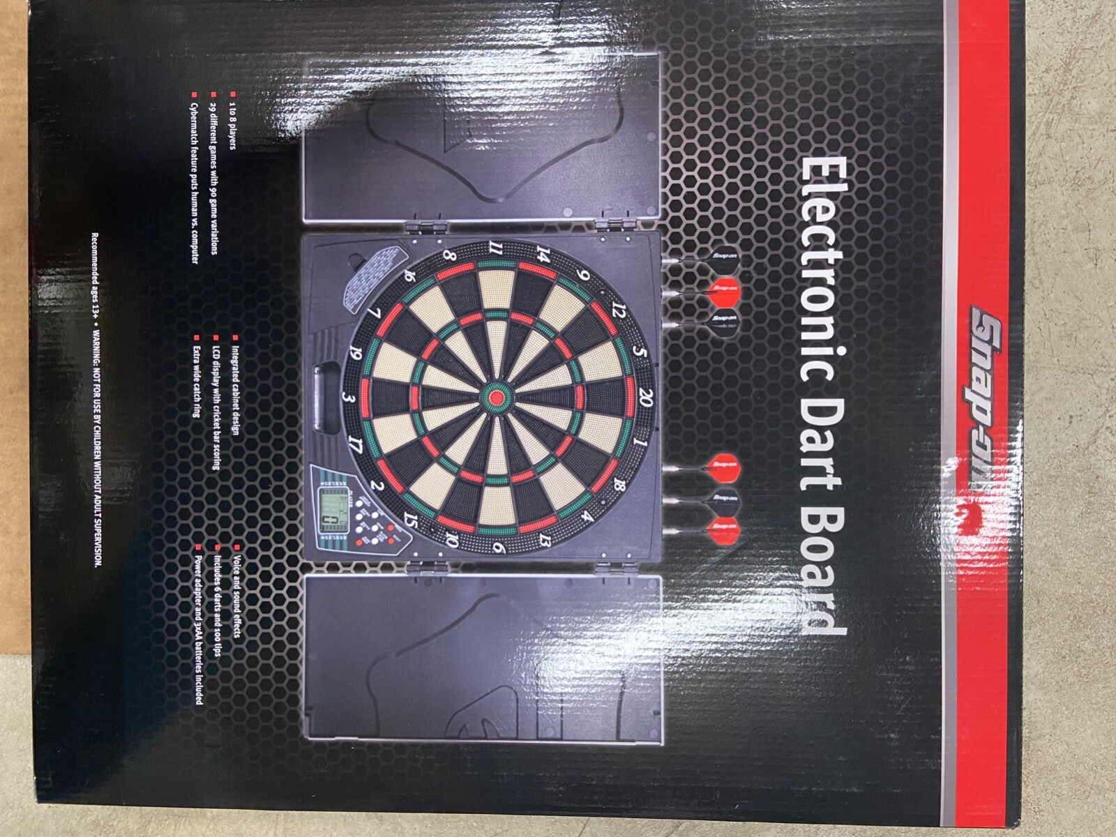 Snap On Tools Electronic Dartboard In Wood Snap On Tools Cabinet (Matte ...