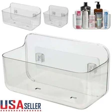 Wall-Mounted Shower Caddy-Adhesive Bathroom Storage Organizer Shelf Rack Holder