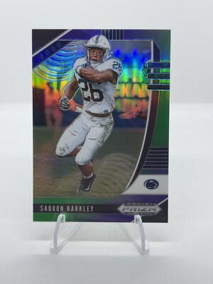 2020 Panini Prizm Draft Picks Saquon Barkley Purple & Green Prizm /199 