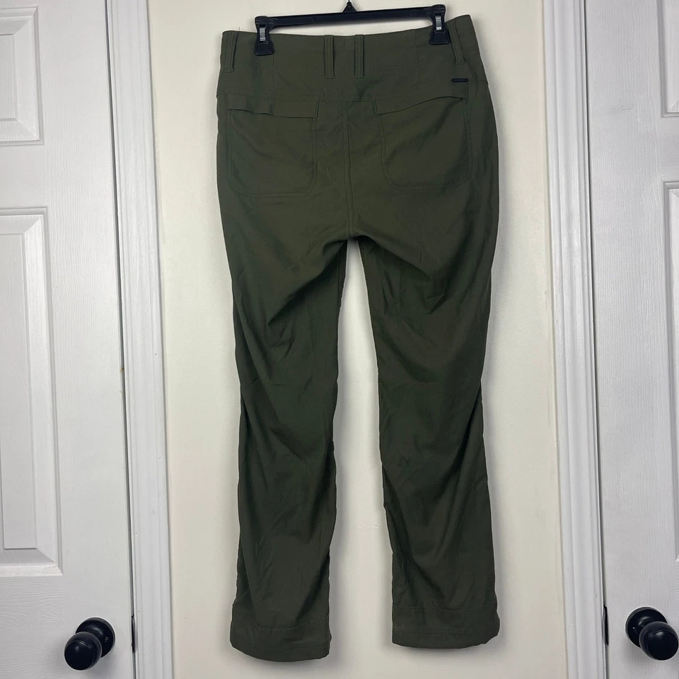 Pantalones Prana Halle para mujer 10 pantalones cortos de senderismo enrollables de nailon elásticos verde oliva Foto 4 de 4