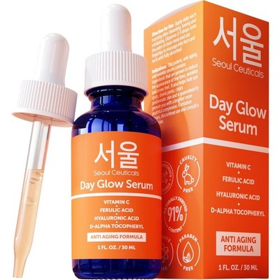 Korean Vitamin C Serum Hyaluronic Acid Anti Aging Brightening 1oz