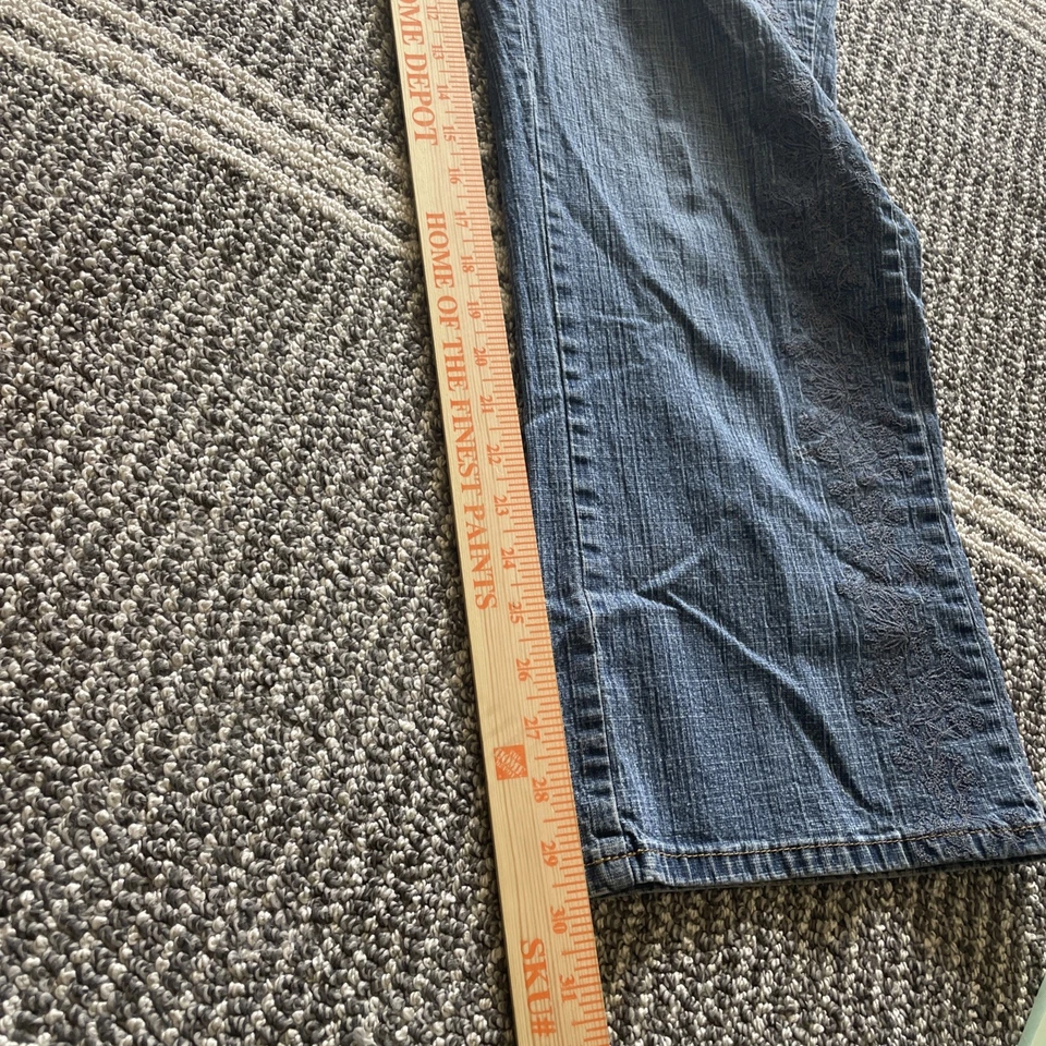 Женские джинсы Coldwater Creek размер W 18 с вышивкой с цветочным узором эластичные джинсы - Изображение 3 из 4