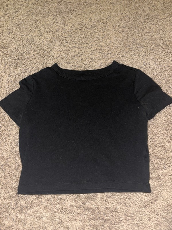 Wild Fable Women’s Black Solid Knit Crew Neck Cropped Short Sleeve T-Shirt XS