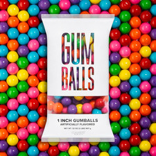 Assorted 1 Inch Gumballs - 2Lb Bag - Approximately 113 Gumballs per Bag