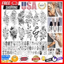 64 Sheets Long Lasting Flower Temporary Fake Tattoos For Women Arm Neck, Jell...