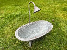 Zinkwanne Blumentopf Badewanne Kräuter Pflanzgefäß Kübel Metallwanne Vintage M