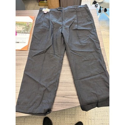 Andrew Fezza Super 100's Wool Dress Pants Men's 44R Gray Pleated Slacks NWT