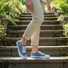 Hurley 6.5 Sneaker Woman's Carrie Canvas Lace-up Casual Shoe Classic Blue Denim
