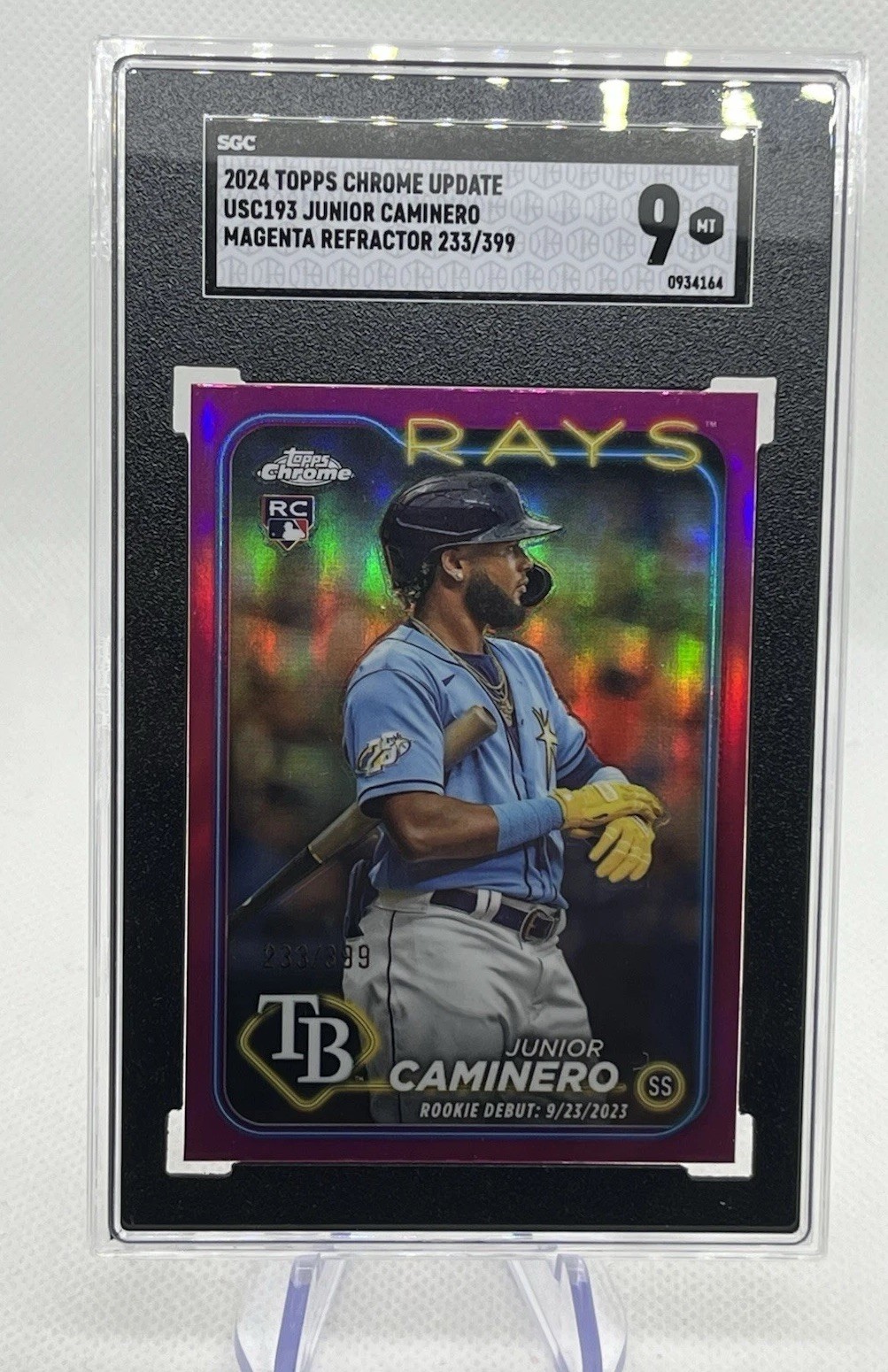 2024 Topps Chrome Update-Magenta Refractor #USC193 Junior Caminero /399 (RC) MT