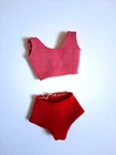 1963-67 Vintage Original #860 Brunette Midge Pink & Red Bikini Swimsuit VGUC!