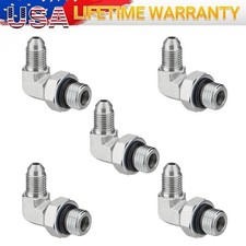 5xHydraulic Hose Adapter Fittings with Cover 1/4" JIC 37  Male x 6 SAE/ORB Male
