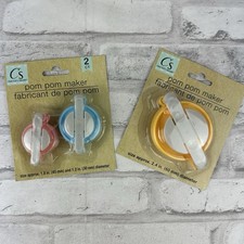 Crafter's Square POM POM Maker Lot of 2 1.8 in 45 mm 1.2 30 mm 2.4 in 60mm 
