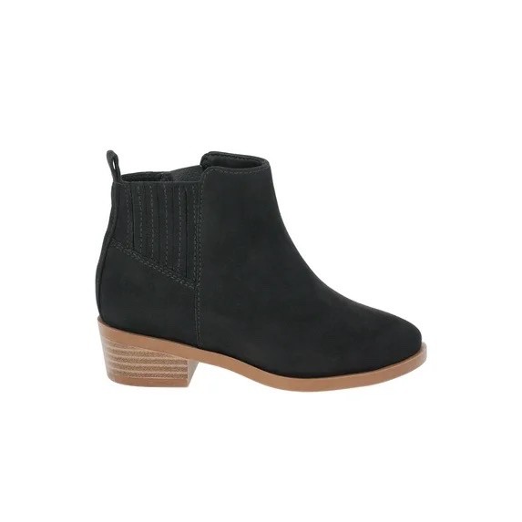 Big Girls Size 2 Black Fashion Ankle Boots Bootie Side Zip Wonder Nation