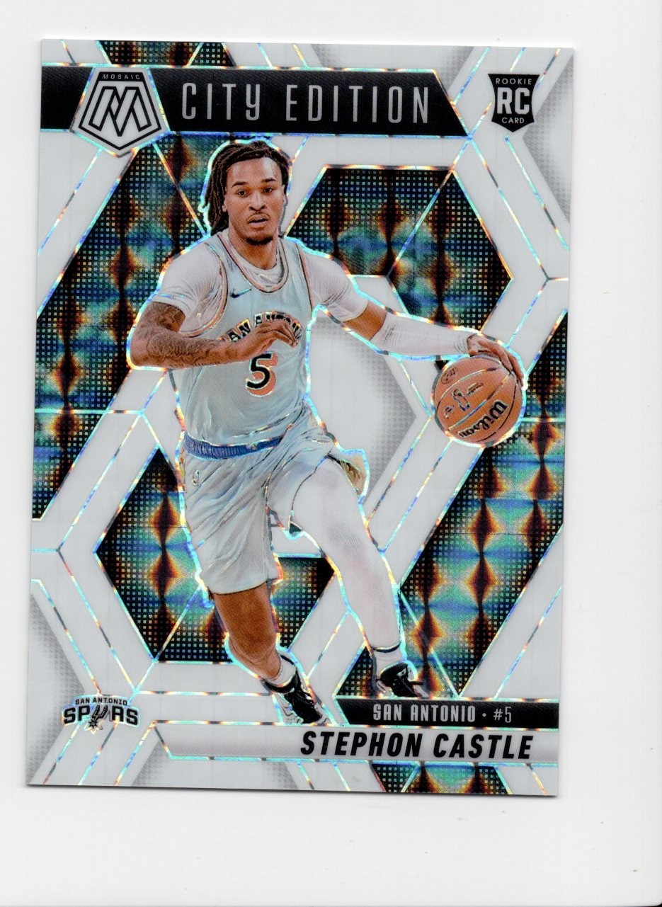 2024-25 Mosaic City Edition Stephon Castle White Mosaic 7/25