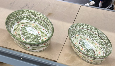 Temptations By Tara Old World Green Oval Baker Dish