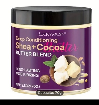 Beurre Corporel au Beurre de Karité, Huile de  et Vitamine E, Hydratate,natural