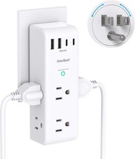 Surge Protector Outlet Extender with Rotating Plug - One Beat 6 AC Multi Plug Ou
