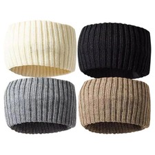 4pcs Women Knitted Headband Thick Warm Wide Ribbed Elastic Ear Warmer Hair Band