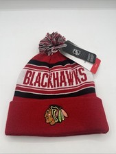 New Era Chicago Blackhawks Beanie With Pom White Black Red NHL Youth Boys
