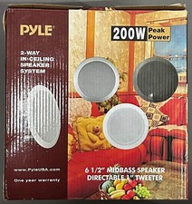 Pyle PDIC61RD 6.5" In-Ceiling/In-Wall 2-Way Speakers Pair   200W Flush Mount