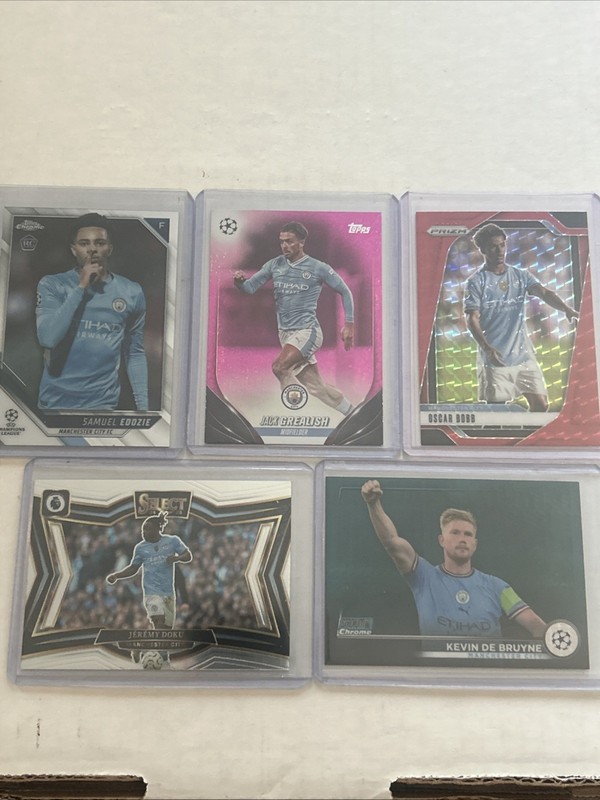 Manchester City 5 Card Lot Grealish, De Bruyne