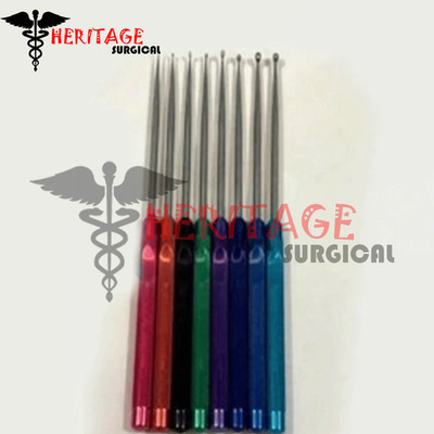 Cervical Curette German Steel Colored Handles Orthopedic Spine Set, With Out Box